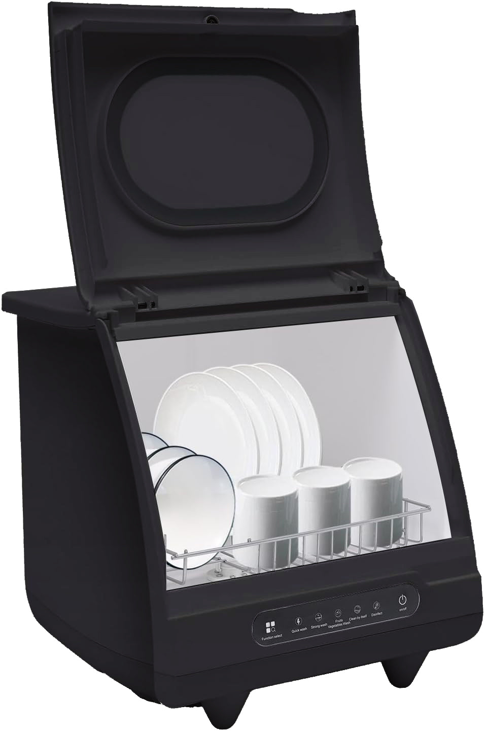 HEVOLER Countertop Dishwasher Portable Dishwasher 360 Degree Auto Spray, Comfee Countertop Dishwasher 5 Washing Programs Air-Cooled Drying Portable Countertop Dishwasher