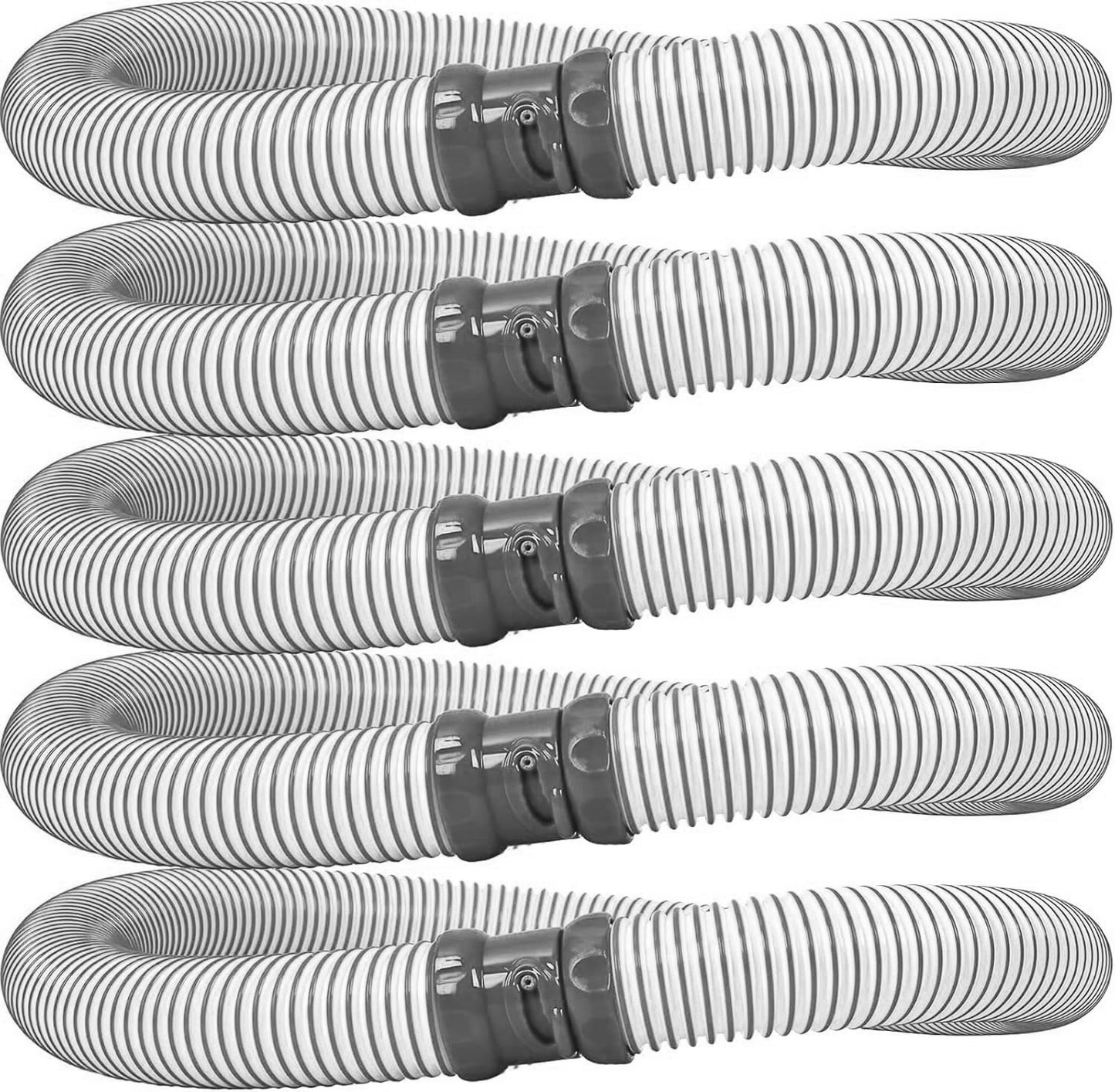 HEVOLER 5PCS Pool Vacuum Cleaner Hose, Pool Hoses Replacement Parts for Above Ground Pools, Lock Pool Vacuum Hose for Inground Pools